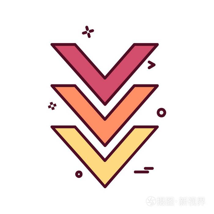 向下箭头图标设计向量