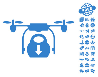 与免费奖金无人机放货物图标