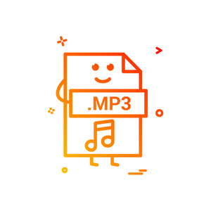 计算机 mp3 文件格式类型图标矢量设计