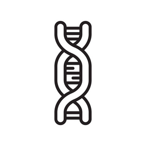 dna 图标向量被隔离在白色背景, dna 符号, 线或