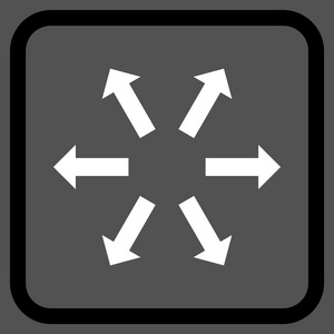 放射状箭头矢量图标在框架中