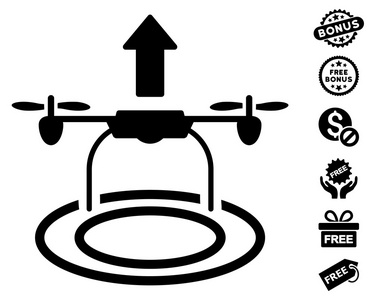 与免费奖金启动无人机图标