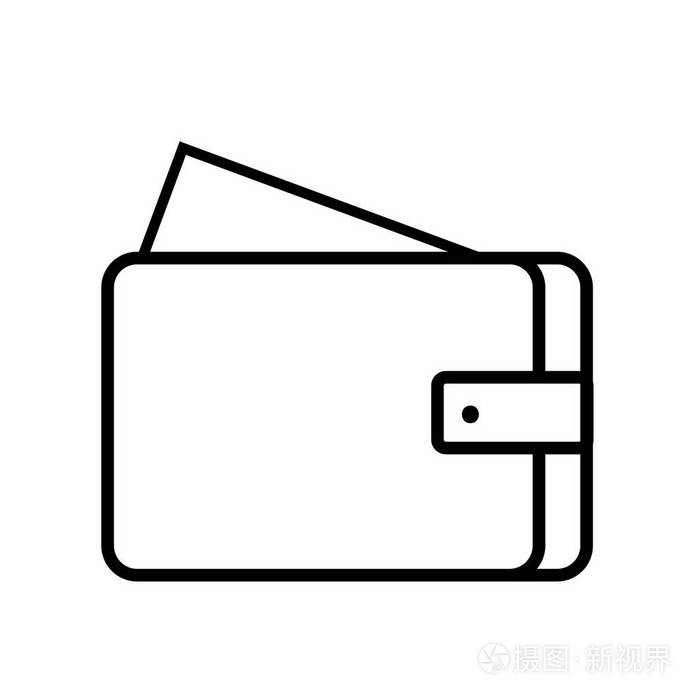 钱包图标矢量隔离在白色背景, 钱包透明标志插画-正版商用图片0t80fy-
