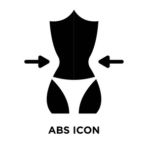 abs 图标矢量隔离在白色背景上, 标志概念的 abs 标志上透明背景, 实心黑色符号