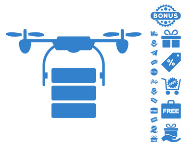 与免费奖金货物无人机图标