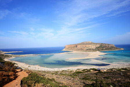 希腊岛克里特岛著名的 Balos 泻湖