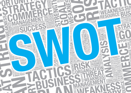 Swot 分析词云业务向量演示文稿模板