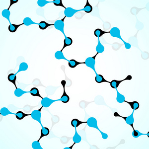 Dna 分子结构的抽象, 背景丰富多彩。矢量插图