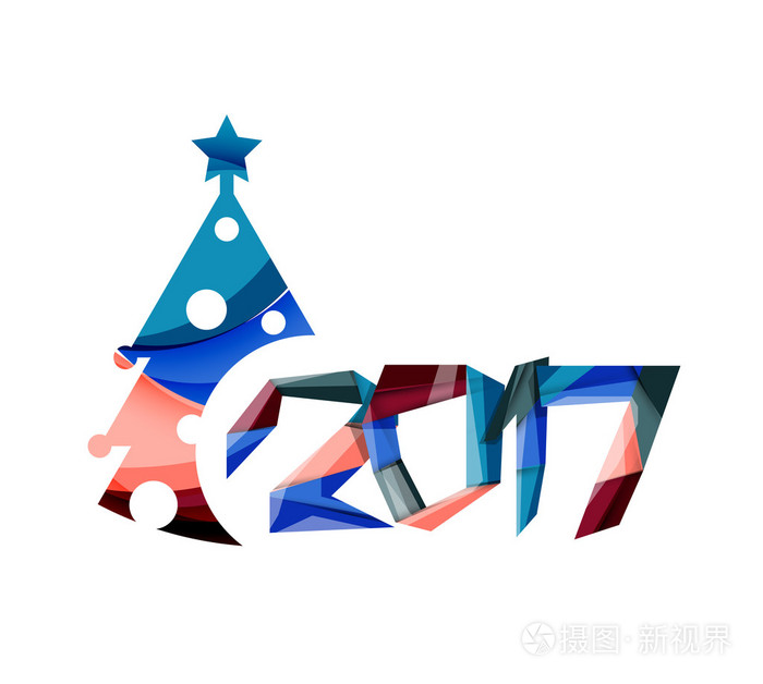 2017 圣诞及新年的几何横幅