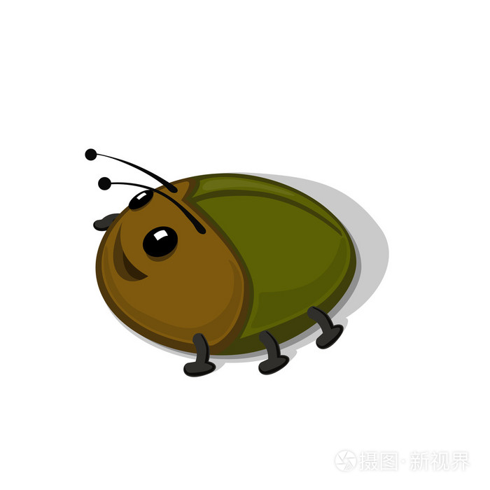 可爱的卡通甲虫