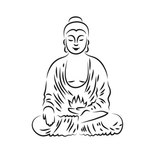 佛素描图片-佛素描素材-佛素描插画-摄图新视界