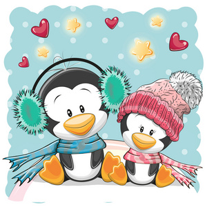 小企鹅可爱的卡通企鹅在白色背景上滑冰卡通企鹅可爱的企鹅与气球可爱