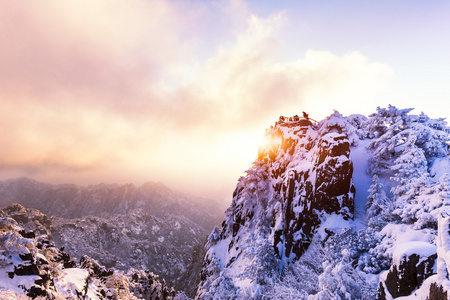 黄山雪景图片