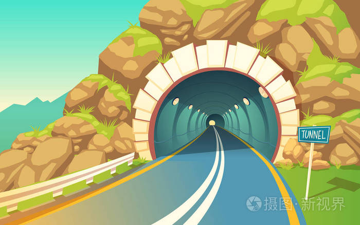 隧道卡通简笔画图片