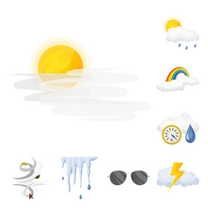 天气和气候图标的矢量设计。收集天气和云股票符号的网站
