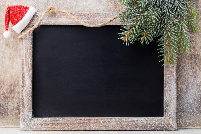 圣诞节黑板和木制的背景装饰