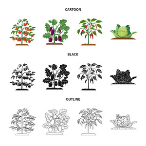 温室和植物符号的向量例证。温室和花园股票矢量图集