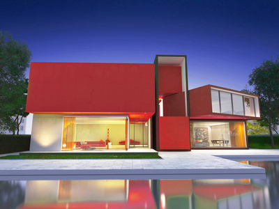 红房子红房顶图片