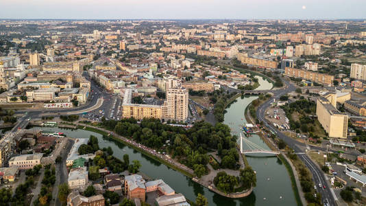 哈尔科夫乌克兰城市全景从高度