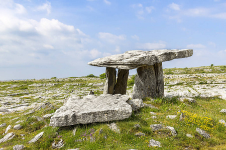 Poulnabrone 石棚, 在爱尔兰意思 洞 quern 石头 是门户坟墓大约172的一个在爱尔兰位于科伊尔芬诺拉村