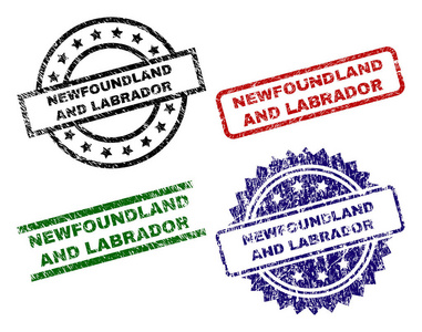 划伤的纽芬兰和拉布拉多印章印章