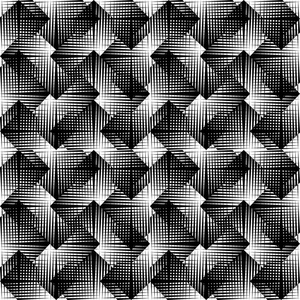 典雅的黑色和白色矢量模式，几何方形瓷砖