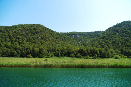 克尔卡河在克罗地亚的国家公园里