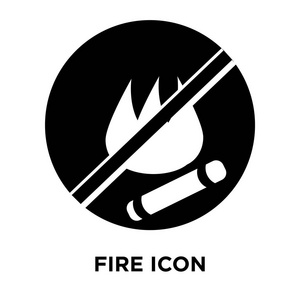火焰图标向量被隔离在白色背景上, 标志概念的火标志在透明背景, 充满黑色符号