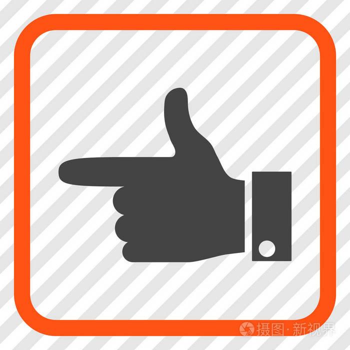 在框架中手指针左的矢量图标