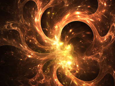 抽象混沌分形背景三维渲染图