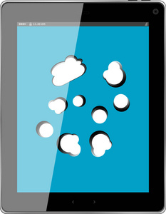 云计算连接数字 tablet pc 上