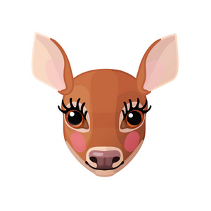 矢量卡通动物剪贴画 雌性红鹿