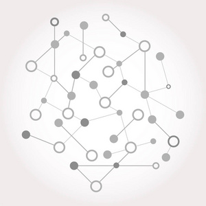 社会网络图形的概念。抽象背景带点数组和线。几何现代技术的概念。连接结构。数字数据可视化