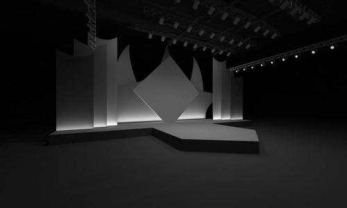 3d 舞台事件 led 电视灯光夜上演室内渲染插图