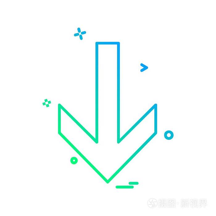 向下箭头图标设计向量