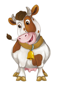 性格开朗的牛是站 微笑
