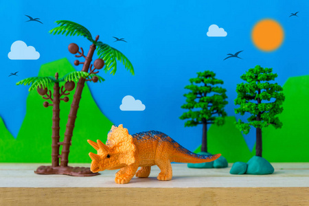 三角恐龙玩具模型上野生模型背景