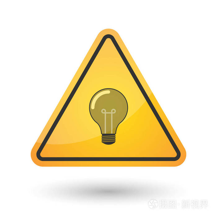 孤立的危险信号图标用灯泡