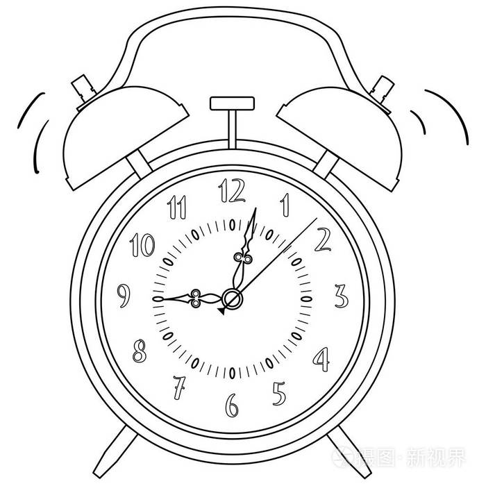 着色, 黑白相间.闹钟光栅图示