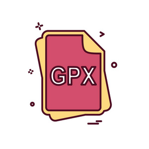Gpx 文件类型图标设计向量