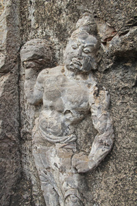 河南洛阳的龙门石窟佛雕像石刻