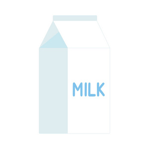 日记产品奶包平式设计矢量图在白色背景下隔离。简约扁设计箱包牛奶