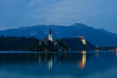 令人惊叹的景色在布莱德湖, 斯洛文尼亚, 欧洲
