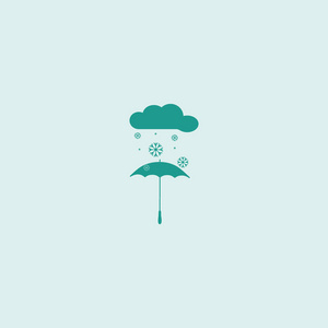 伞和沉淀的矢量插图图标