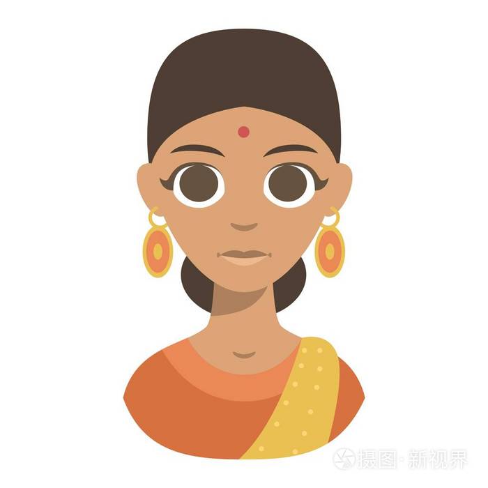 矢量图印度女孩