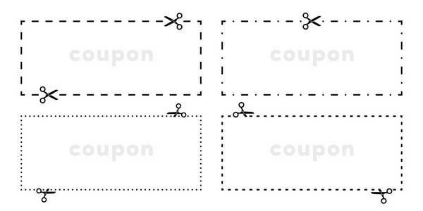 优惠券剪剪线矢量图标