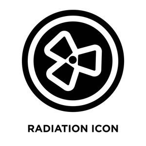 辐射图标矢量隔离在白色背景上, 标志概念上的辐射标志在透明背景下