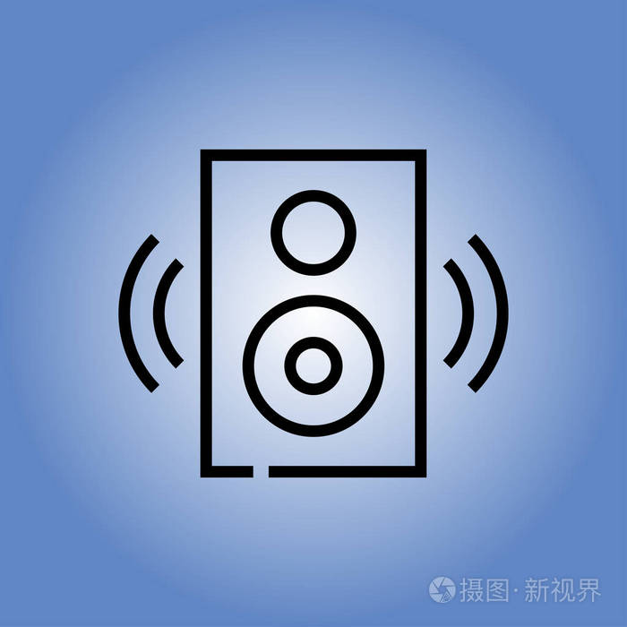立体声扬声器图标.平面设计