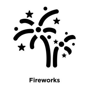 烟花图标矢量隔离在白色背景上, 标志概念烟花标志上透明背景, 实心