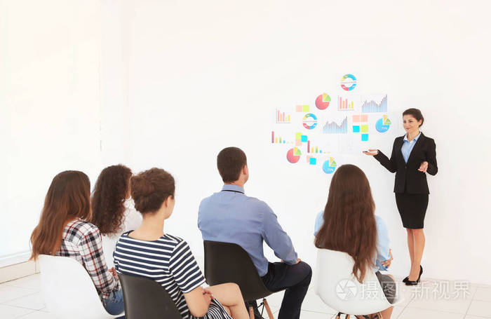 演示文稿给一群人的商业培训师
